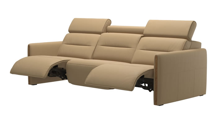 Stressless Emily 3 Seater Sofa with Recliner in Paloma Sand Leather